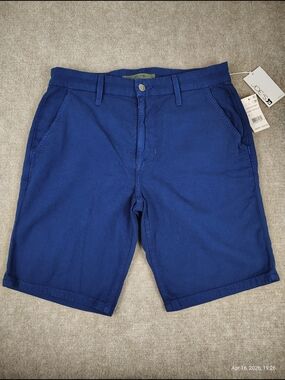 $158 Mens Joes Jeans Shorts Hampton Blue Stretched Cotton Flat Front Size W30